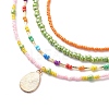4Pcs 4 Style Glass Seed Imitatin Pearl Beaded Necklaces Set NJEW-JN04012-6