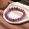 Natural Dyed Agate Beaded Stretch Bracelets for Women Men BJEW-F483-06-2