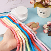  8 Strands 8 Colors Flat Round Handmade Polymer Clay Beads CLAY-TA0001-26-13