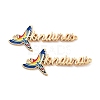 Rack Plating Brass Colorful Enamel Parrot Honduras Links Connector Charms KK-C063-06G-1