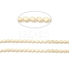 Brass Flat Round Beaded Ball Chains CHC-M025-53G-2