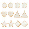 12Pcs 6 Styles Natural Shell Pendants BSHE-TA0002-06-9