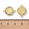 Rack Plating Brass Cubic Zirconia Saint Benedict Connector Charm KK-C084-01C-G-3