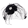 Bridal Wedding Mesh Feather Fascinator Hats Hair Chips OHAR-WH0011-47B-1