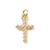 Brass Micro Pave Cubic Zirconia Charms KK-C012-43G-1