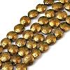 Electroplated Natural Lava Rock Beads Strands G-K388-01D-3