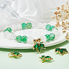 8Pcs Brass Micro Pave Cubic Zirconia Pendants KK-BBC0010-33-4