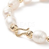 Natural Keshi Pearl Beaded Bracelet with Brass Clasp for Women BJEW-JB08867-02-2