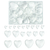 48Pcs 6 Styles Transparent Heart Glass Cabochons GGLA-FS0001-07-1