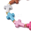 Cross Acrylic Stretch Bracelets BJEW-JB12616-5