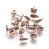Ion Plating(IP) 304 Stainless Steel Stud Earring Findings STAS-O119-11B-RG-1