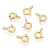 925 Sterling Silver & Iron Spring Ring Clasps STER-T004-81A-G-3