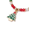 4Pcs 4 Style Christmas Theme Alloy Enamel Charm Bracelets Set BJEW-JB11087-4