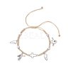3Pcs 3 Colors Alloy Charm Bracelets BJEW-JB12628-3