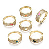 Adjustable Brass Micro Pave Clear Cubic Zirconia Finger Rings RJEW-S045-115-NR-1