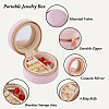 Portable Travel Round Velvet Jewelry Set Storage Zipper Boxes CON-TAC0001-11B-5