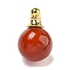 Natural Dyed & Heated Carnelian Perfume Bottle Pendants G-K338-22G-13-1
