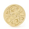 Golden Tone Round Wax Seal Brass Stamp Heads AJEW-Z034-01G-06-2