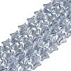 Electroplate Transparent Glass Beads Strands EGLA-N056-04A-A05-1