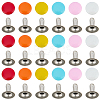 180Pcs Flat Round Baking Paint  Zinc Alloy Snap Rivet Butt Screw FIND-GF0009-30A-7