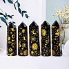 Natural Black Obsidian Pointed Prism Bar Home Display Decoration G-PW0007-116A-01-1