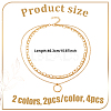 4Pcs 2 Colors Iron & Alloy 3 Layer Twisted Ring Pendant Necklaces for Women NJEW-HY0001-26-2