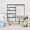 Removable Wood Jewelry Display Tray with Iron Jewelry Organizer Holder for Earrings Rings ODIS-WH0050-12A-4