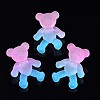 1-Hole Transparent Spray Painted Acrylic Buttons BUTT-N020-001-B02-1