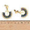304 Stainless Steel with Glass Seed Beads Hoop Dangle Earrings EJEW-MZ00824-01-4