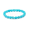 Synthetic Turquoise(Dyed) Skull Stretch Bracelet BJEW-JB08068-02-1