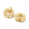 Round Ring Rack Plating Brass Micro Pave Cubic Zirconia Dangle Stud Earrings for Women EJEW-F326-19G-2