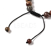 8mm Round Natural Polychrome Jasper/Picasso Stone/Picasso Jasper Braided Bead Bracelets BJEW-C067-01B-19-4