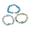 3Pcs Gemstone Beaded Stretch Bracelets set BJEW-JB11176-4