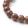Gemstone & Natural Wood Beaded Stretch Bracelet for Men Women BJEW-JB09295-6