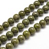 Round Natural Green Granite Beads Strands G-I125-77-6mm-1