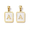 Ion Plating(IP) 304 Stainless Steel Pave Shell Pendants STAS-G327-01G-A-1
