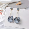 Spray Painted Alloy Enamel Dangle Stud Earrings FS-WG98629-09-1