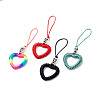 Heart Braided Nylon Cord Mobile Accessories HJEW-JM00607-1