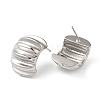 Rack Plating Brass Twist Rectangle Stud Earrings for Women EJEW-Z019-15P-2