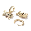 Real 18K Gold Plated Brass Dangle Hoop Earrings EJEW-L269-028G-01-2