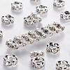 Brass Rhinestone Spacer Beads RB-A014-L6mm-01S-NF-1