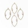 Brass Micro Pave Cubic Zirconia Pendants KK-S359-035A-RS-1