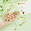 8Pcs 2 Style Alloy & Brass Enamel Keychains KEYC-DC0001-14-3