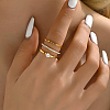 3Pcs 3 Style Stainless Steel Simple Thin Finger Rings Set VB0831-1-2