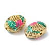 Rack Plating Brass Enamel Beads KK-P276-26C-06G-2