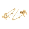 Bowknot 304 Stainless Steel Safety Pins Brooch Findings SA-CBA098D-12A-G-2