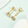 Heart Glass Ear Fake Plugs EJEW-H105-25G-B-2