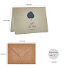 CRASPIRE Leaf Pattern Kraft Envelopes and Greeting Cards Set DIY-CP0001-78-1