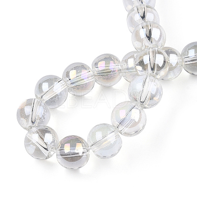 Electroplate Transparent Glass Beads Strands GLAA-T032-T8mm-AB13-1