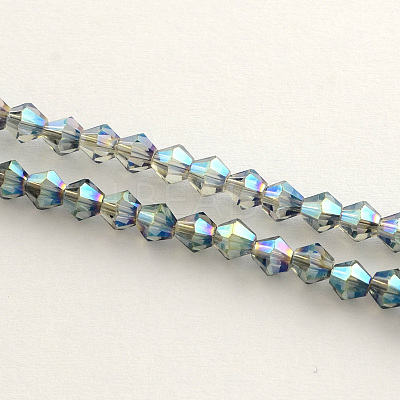 Electroplate Glass Bead Strands EGLA-R094-4mm-09-1